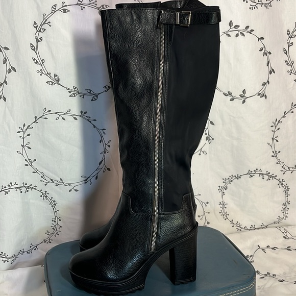 NWT Black Zip Up Knee High Torrid Platform Heels - size 9 1/2 - Picture 5 of 11